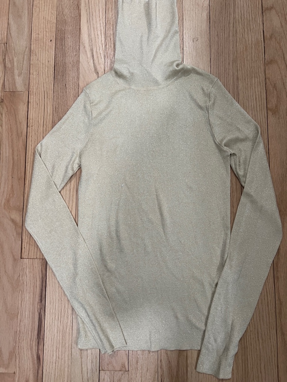 NWT! Zara Metallic gold Long Sleeve Hooded Tunic